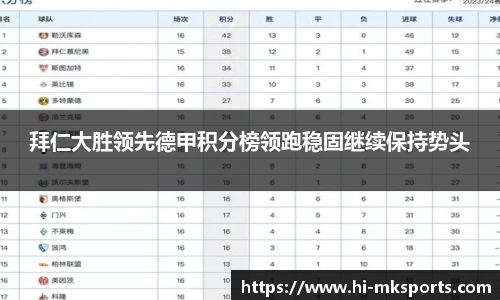 拜仁大胜领先德甲积分榜领跑稳固继续保持势头